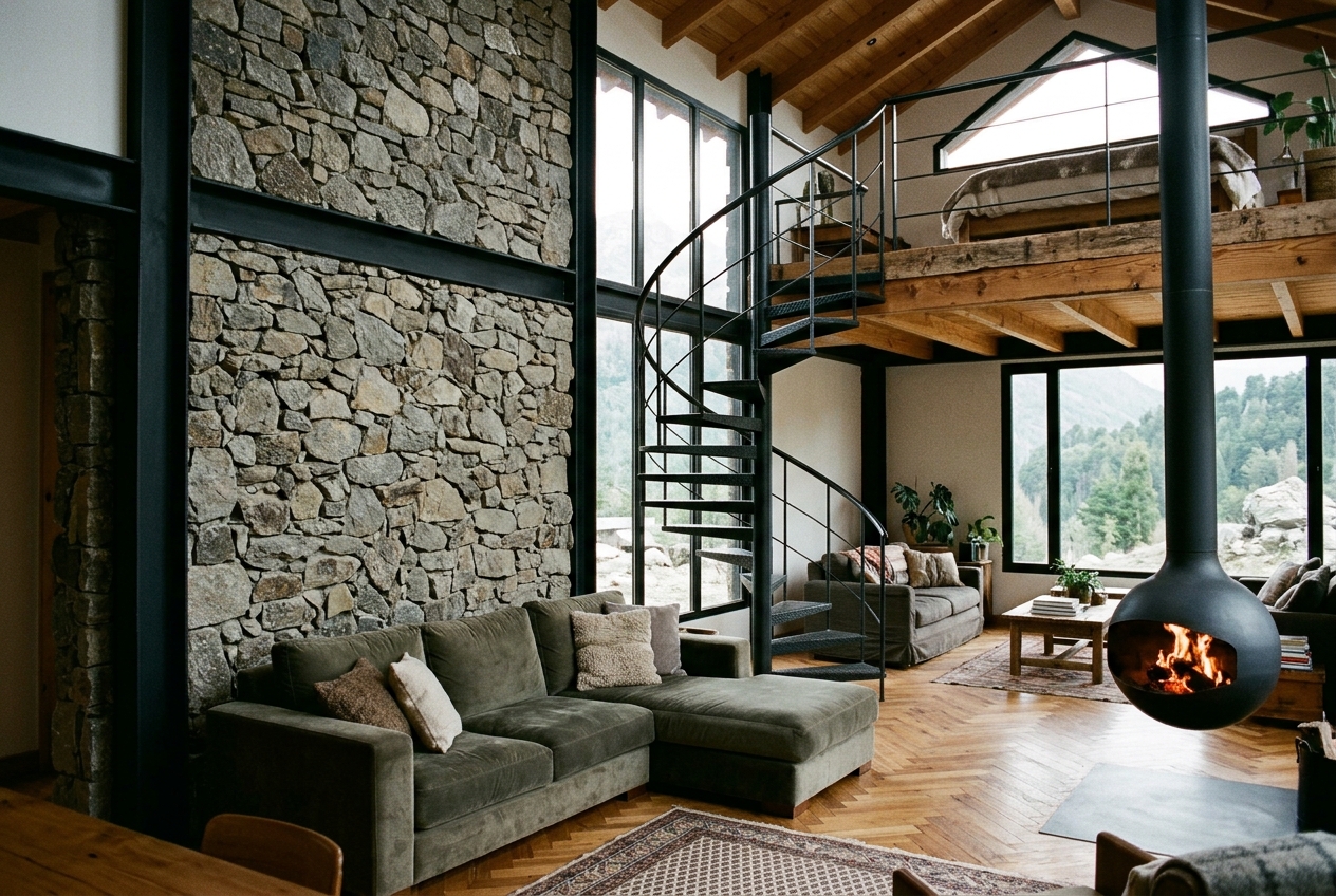 Loft de Pircas (Piedra Volcánica & Hierro)